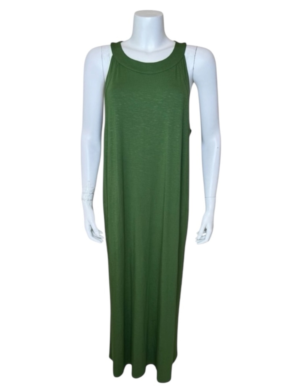 J Jill Women’s Sleeveless Maxi Dress 2X Stretch Pockets Long Green